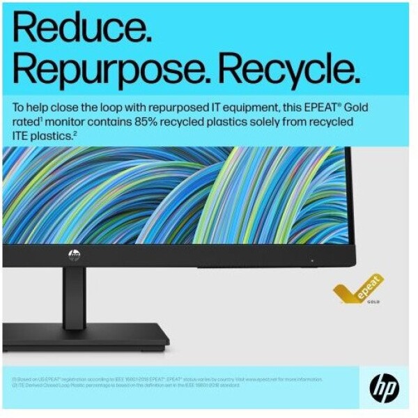 HP HP V24v G5 Monitor 23.8'' VA FHD 1920x1080, 5 ms, 250 cd/m2, 75 Hz, Juoda