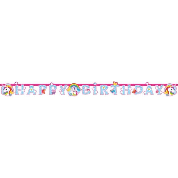 Girlanda happy birthday Unicorn 180x15cm - Amscan - Amscan