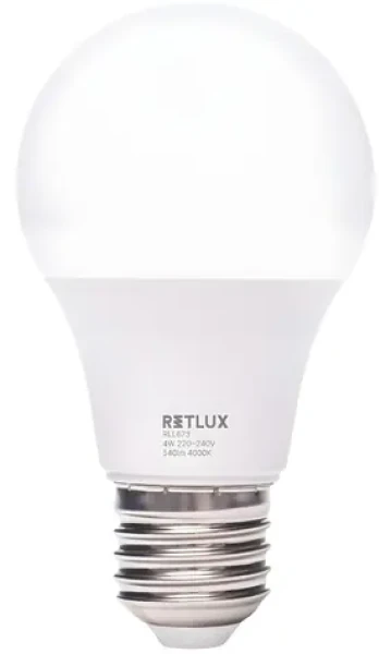Retlux RLL 673 / LED žiarovka / A60 / E27 / 4W / 540 lm / 4000K - studená biela / stmievateľná