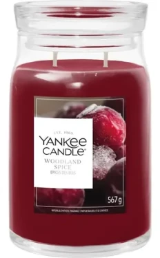 Yankee Candle Vonná sviečka Woodland Spice červená / Signature sklo veľké / 2 knôty / Doba horenia 60-90 h