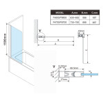 POLYSAN - ROTA vaňová zástena otočná 750, číre sklo FA750