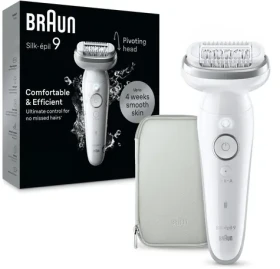Braun Silk-épil 9 9-011 strieborná / Epilátor / 40 pinziet MicroGrip / 0,5 mm / vstavaná batéria