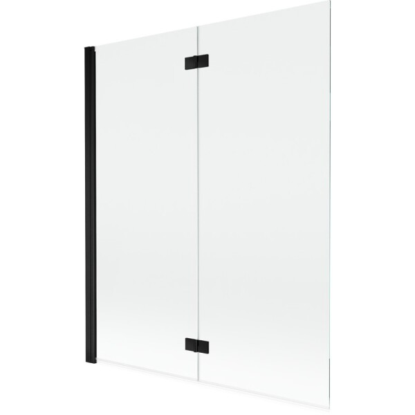 MEXEN - MIST vaňová zástena 140x150 cm 6mm 2-s, čierna, číra, ľavá 8A9-140-002-70-00-L