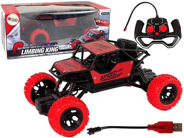 Mamido Cervené terénne ovládané diaľkovo elektrické autíčko R/C 1:18