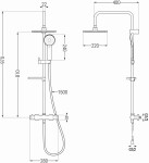 MEXEN/S - KX40 sprchový stĺp s termostatickou batériou chróm 771504091-00