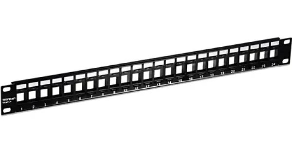 Trendnet TC-KP24 čierny / Patch panel / 24 portov / Cat6 / neosadený / 1U / 19" (TC-KP24)