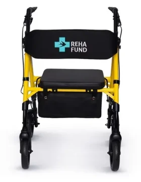 Rehafund RF-617/Ż žltá / Chodítko / 4kolesové / skladacie / brzdy / nosnosť 136 kg (RF-617/Ż)