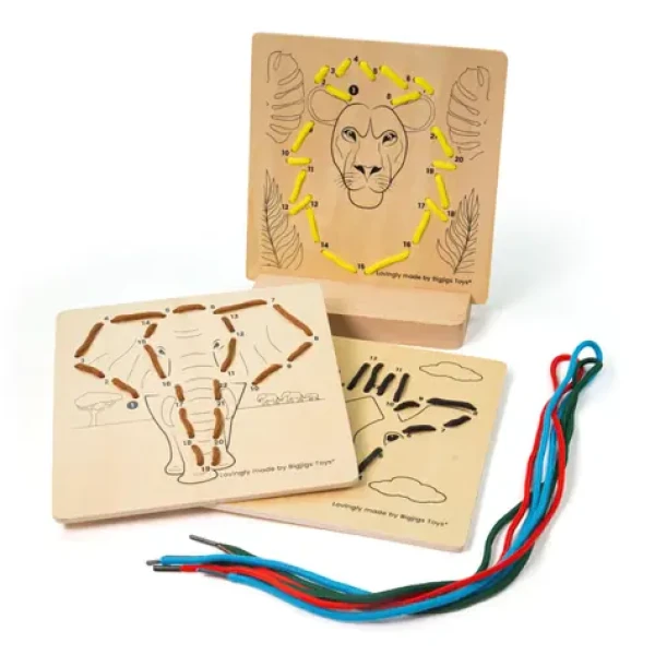 Bigjigs Toys Prevliekanie podľa čísel - Divoké zvieratá