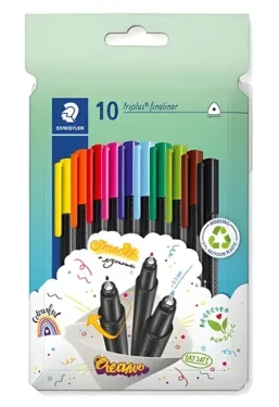 Staedtler Triplus 334 / Sada linerov / 10 ks / hrot 0,3 mm / mix farieb / recyklovaný plast (334 C10)