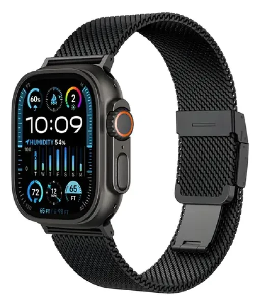 AmazingThing Titan Premium čierna / Remienok / Apple Watch 38/40/41/42/44/45/46/49 mm / Kov (4896238002024)