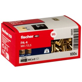 Fischer PA 4 M 6/13,5 mosadzná hmoždinka 13.5 mm 8 mm 59484 100 ks; 59484