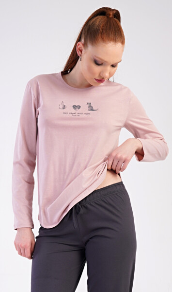 Dámske dlhé pyžamo Morning pudrová M