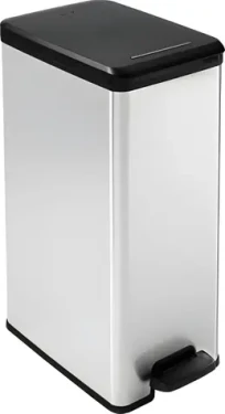 Curver Slim Bin strieborná / Odpadkový kôš / 40 l / pedálový (213298)