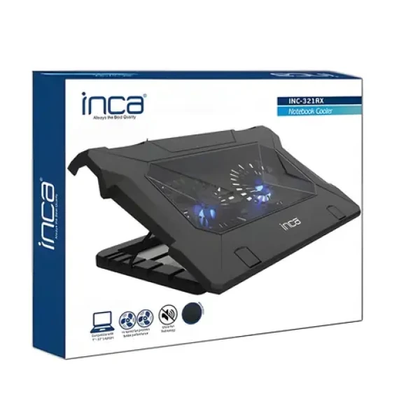INCA INC-321RX / Chladiaci podstavec pre notebook / 2× ventilátor / LED podsvietenie / 2x USB / do 17 palcov (INC-321RX)