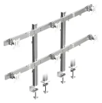 ICY BOX Diamond Stand 666 strieborná / Držiak monitora / pre 6 monitorov / VESA 75x75, 100x100 mm / nosnosť 48 kg (61219)
