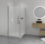 CERANO - Sprchovací kút Porte Ľ/P - 8 mm - chróm, transparentné sklo - 100x80x195 - otočný CER-413516