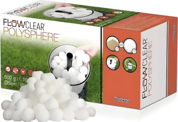 Bestway Flowclear Polysphere / Filtračná náplň pre bazénovú filtráciu / PET / 500 g (14192)