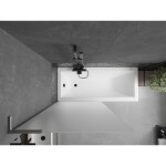 MEXEN/S - Next L vaňová zástena FIX 90 x 150, vzor, gun gray kartáčovaný 895-090-000-03-30-66