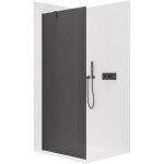 CERANO - Sprchová zástena Walk-in Onyx YL/P - 10 mm - čierna matná, grafitové sklo - 90x200 CER-8050BD8511