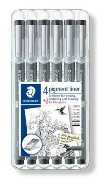Staedtler Pigment Liner 308 / Liner / 0,8 mm / čierny / 6 ks (308 SB6P)