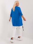 Tmavomodrá blúzka plus size s rozparky JEDNA VELIKOST