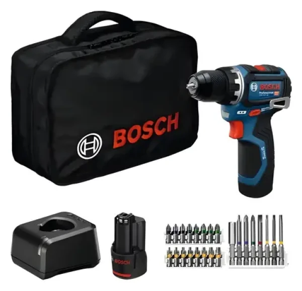 BOSCH GSR 12V-32 Professional modrá/čierna / Aku vŕtací skrutkovač / 12V / 32 Nm / 2x aku 2,0 Ah (06019N7006)