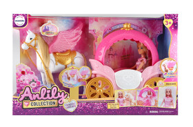Mamido Mamido Bábika princezná s koňom Pegasom a kočiarom so zvukmi a svetlom XL