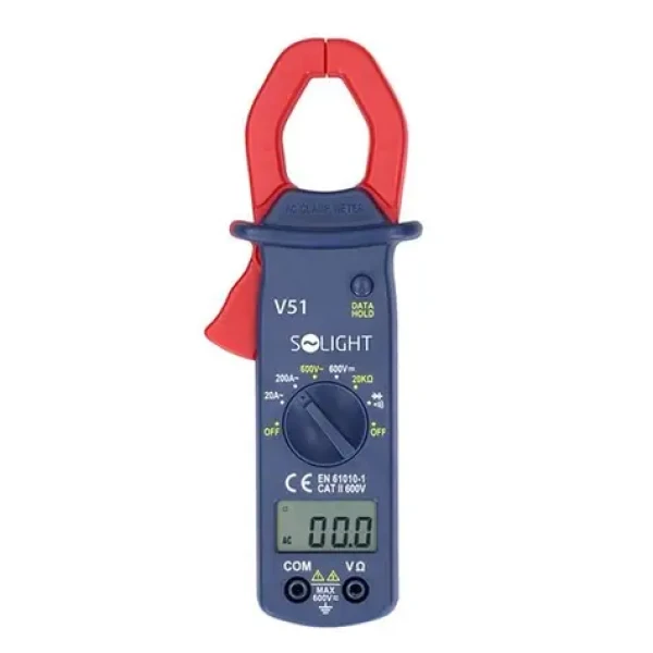 Solight kliešťový multimeter / max. AC 600V / max. DC 600V / 20 - 200A (8592718041557)