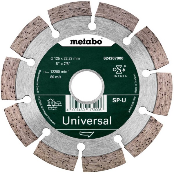 Metabo 624296000 diamantový rezný kotúč Priemer 125 mm Ø otvoru 22.23 mm betón 1 ks; 624296000
