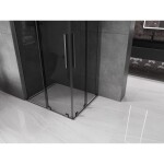 MEXEN/S - Velar L Duo sprchovací kút, posuvné dvere 90 x 80, grafit, gun gray kartáčovaná - 871-080-090-02-43-66 871-090-080-02-43-66