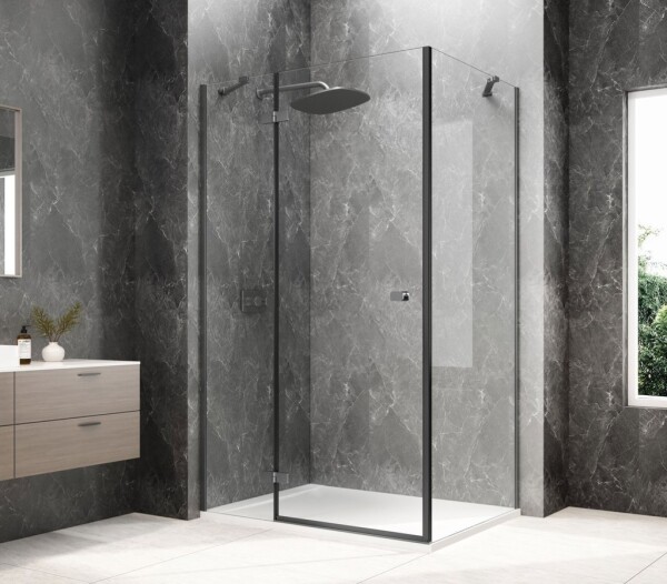 POLYSAN - GLOBE GUN METAL obdĺžniková sprchová zástena 1000x900, číre sklo, ľavá GB1010-3315LGM