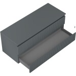 MEXEN/S - Rivel kúpeľňová skrinka pod umývadlo 120 cm s doskou, 2 zásuvky, reliéf, grafit mat 91A20-12047-2-BFFC66