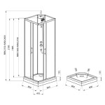 AQUALINE - GRANVIK štvorcový sprchový box 800x800x2180, číre sklo GG80X80