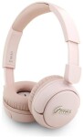 Guess Słuchawki nauszne Guess Bluetooth 5.3 Metal Logo Script Ružový