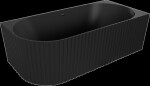 MEXEN - Gia voľne stojaca rohová vaňa reliéf pravá 150 x 75, čierna mat bez krytky prepadu a zátky 52701507571P-SS