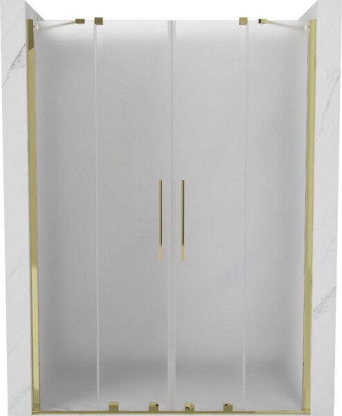 MEXEN/S - Velar Duo posuvné sprchové dvere 140, dekor, zlatá 871-140-000-32-50