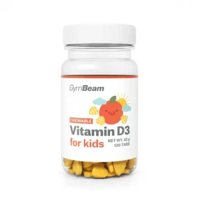 Vitamín D3, tablety na cmúľanie pre deti 400 IU - GymBeam (pomaranč, 120 tab.) (63721-1-120tab-orange)