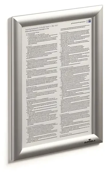 Durable Klaprám A4 strieborná / Klaprám / Hliníkový / Nástenný / 240x329 mm (479623)