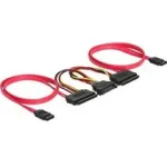 Kábel HDD SATA All-in-One (50 cm) pre 2 HDD, SATA napájanie (84356)