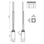 SAPHO - ONE vykurovacia tyč s termostatom, 400 W, chróm ONE-C-400
