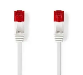 Nedis biely / Plochý patch kábel / Cat6 U/UTP / 0,5 m / PVC / Snagless (CCGL85215WT05)