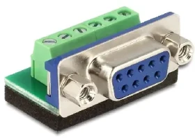 DeLock adaptér D-Sub 9 samica svorkovnica / 6 pinov (65498)