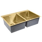 REA - Oceľový drez Joel BRUSH GOLD bez kuchynskej batérie ZLE-06411