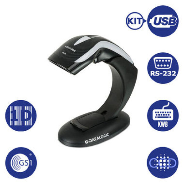 Datalogic Heron HD3130-BKK1B / snímač 1D čiarových kódov / RS-232 / KWB / USB / Kit USB / čierna (HD3130-BKK1B)