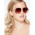 Outlet - GUESS okuliare Rose Gold-Tone Metal Navigator Sunglasses Oranžová