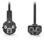 Nedis napájací kábel Typ F - IEC-320-C5 čierny / Napájací kábel / 10A / trojlístok, uhlový konektor / 3 m (CEGL10100BK30)