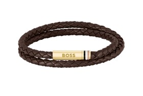 Hugo Boss Dvojitý kožený náramok Ares 1580670 19 cm