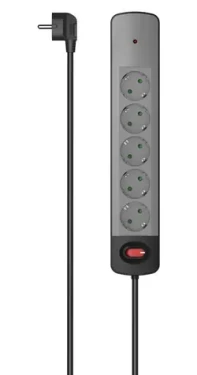 HAMA predlžovací prívod s prepäťovou ochranou / 5x zásuvka schuko / 1,5 m (223056)