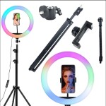 Iso Trade Statív s RGB svetlom a držiakom na telefón 100cm