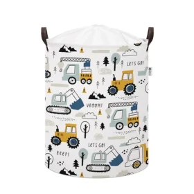 Sipo Kôš na hračky so šnúrkou, skladací bavlnený / 43 l, Mini Trucks (SPSBT44)